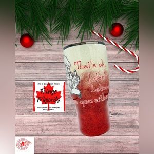 Sassy Santa, doesn’t believe in you, glitter epoxy tumbler, 30oz travel mug,